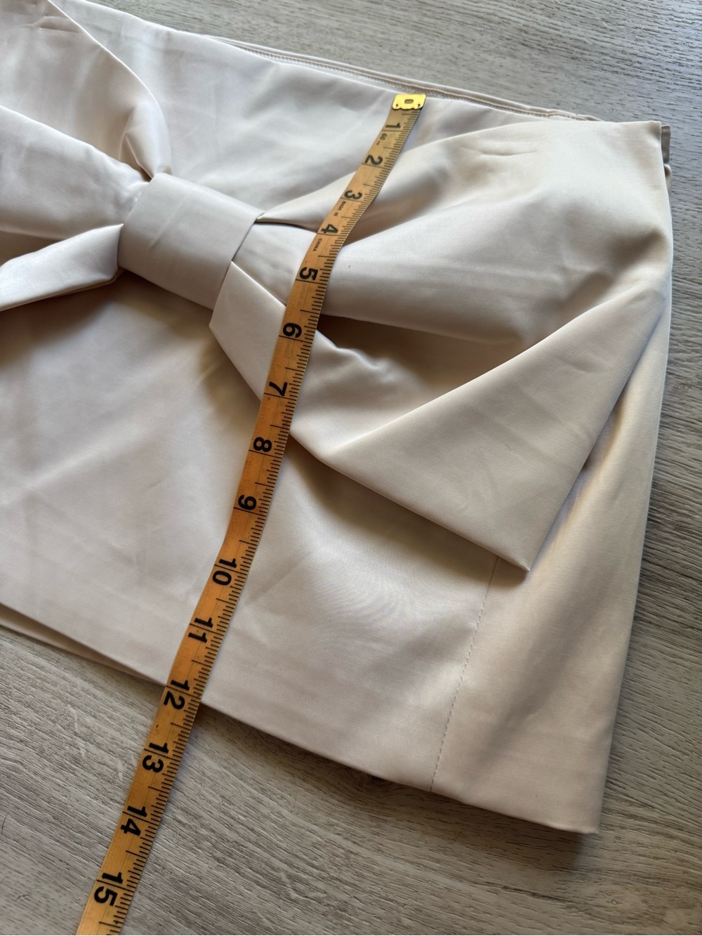 Zara Ivory Cream Satin Mini Skirt with Chic Girly Oversized Bow Front SMALL New - Picture 10 of 10